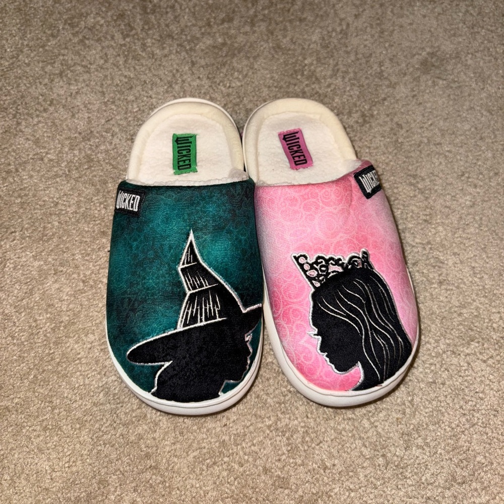 Wicked Women's Slippers - Pink and Green